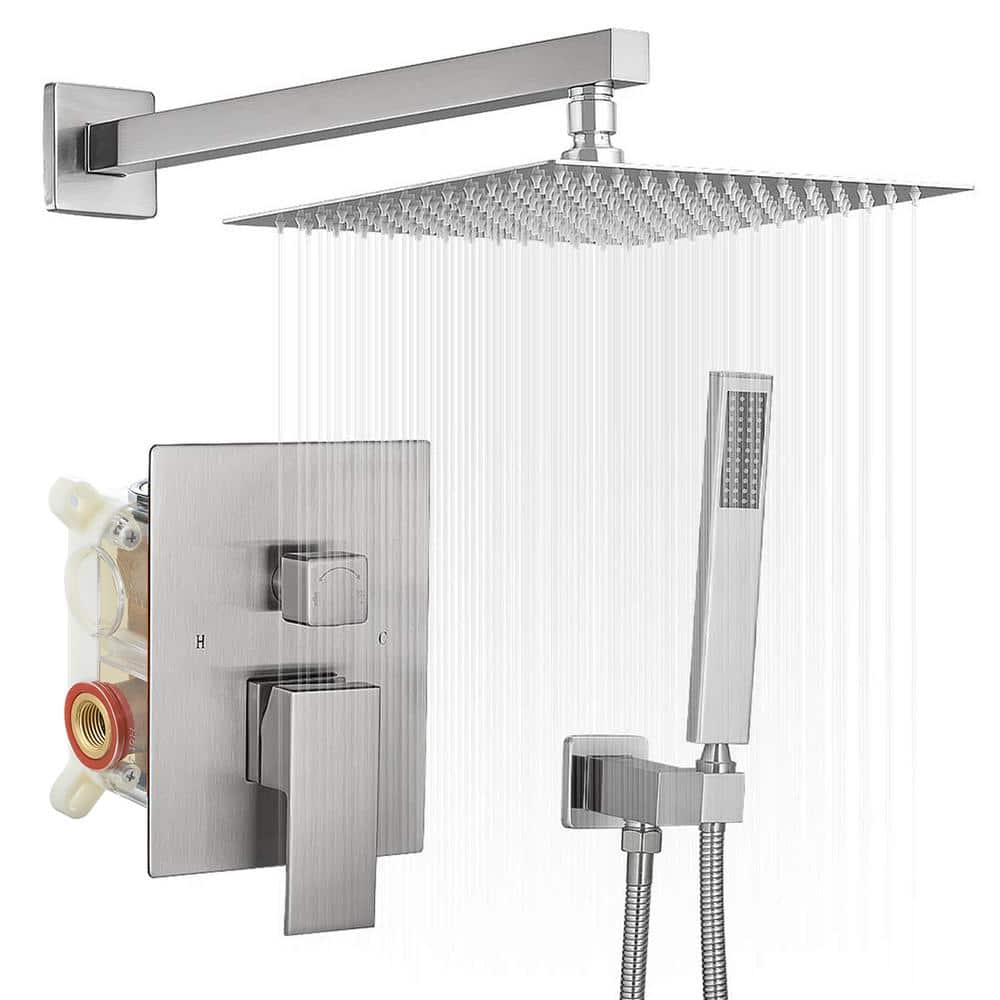 Rain Single Handle 2-Spray Shower Faucet 2.5 GPM with 10 in. Flexible Showe