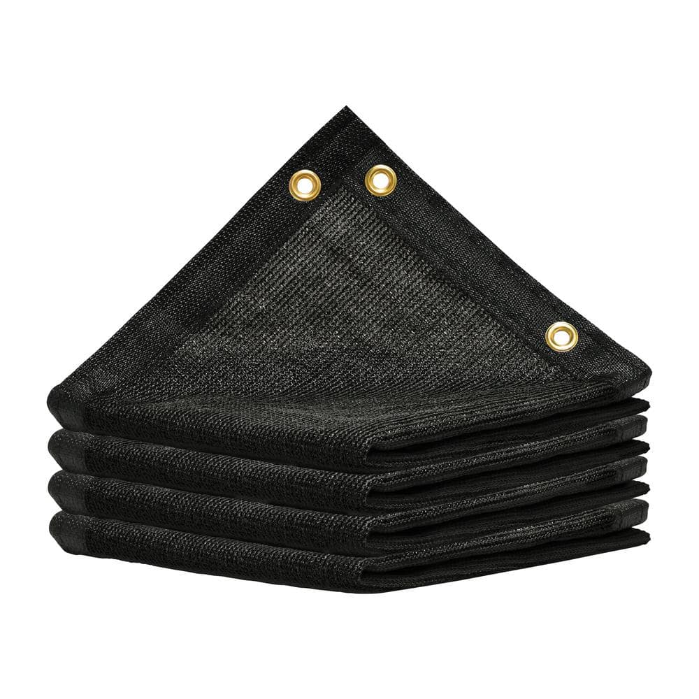 4 ft. x 10 ft. Black Shade Cloth Tarp with Grommets 90% Blockage