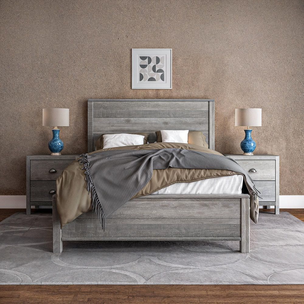 Camaflexi Standard Baja Driftwood Grey Wood Frame Full Panel Bed