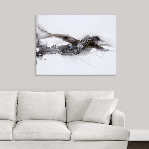 GreatBigCanvas "Watercolour painting of an abstract black shape on a white background" by Tara Thelen Canvas Wall Art