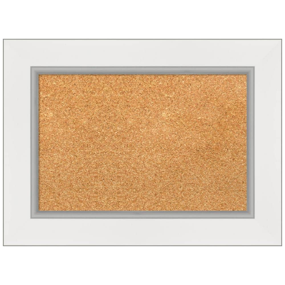 Eva White and Gold Framed Natural Cork Bulletin Board