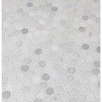 Greecian White Mini 1 in. Hexagon 11.61 in. x 11.81 in. x 10 mm Polished Marble Mosaic Tile (0.95 sq. ft.)