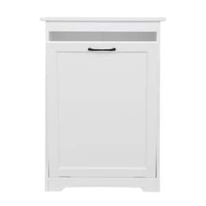 White Trash Can Cabinet with Adjustable Tilted Angles for Kitchen, Living Room and Balcony