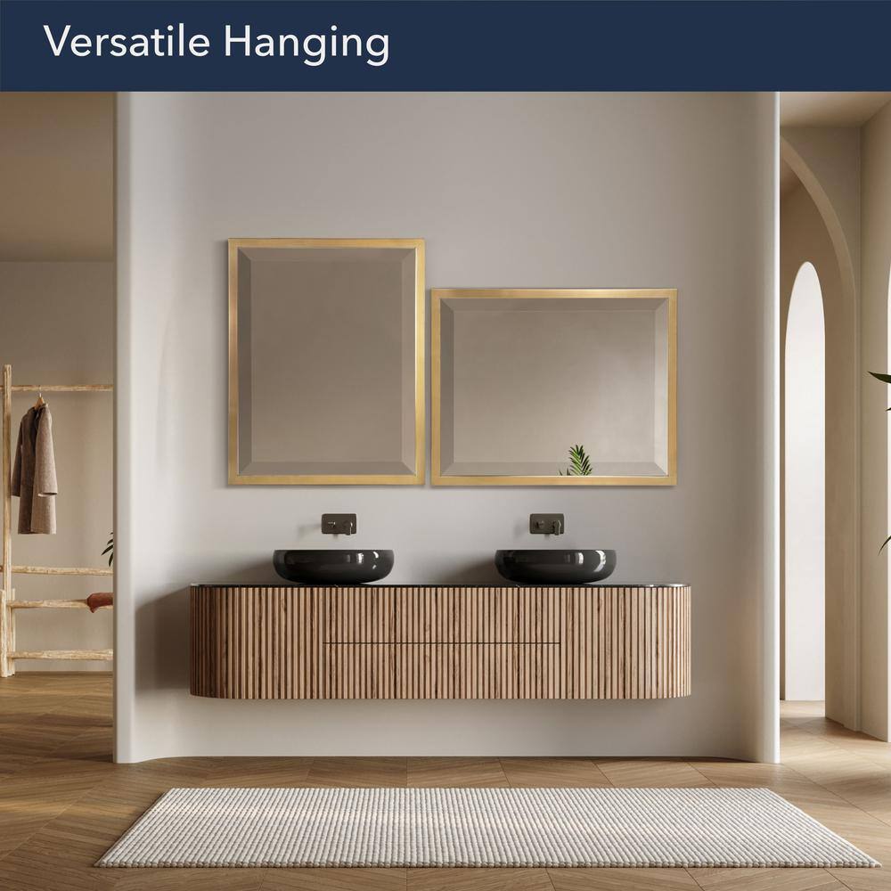 Gold Brushed Polystyrene Rectangular Vanity Mirror