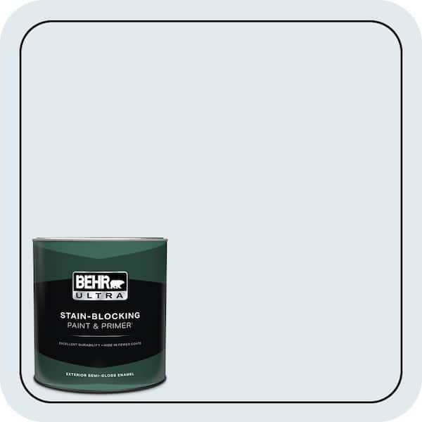 BEHR ULTRA 1 qt. #570A-1 Ice Floe Semi-Gloss Enamel Exterior Paint & Primer