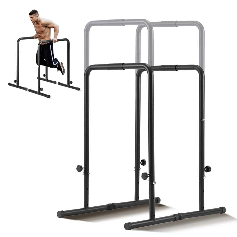 VEVOR Dip Bars 440 lbs. Capacity Heave Duty Dip Stand Station with Adjustable Height Fitness Workout Dip Bar