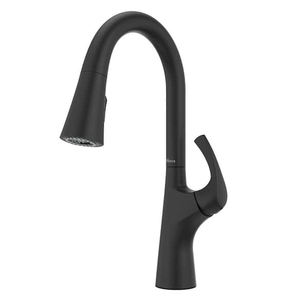 Pfister Talega Single Handle Pull Down Sprayer Kitchen Faucet in Matte Black