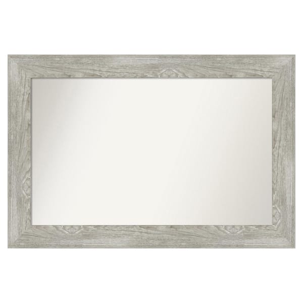 Amanti Art Dove Greywash 40 in. x 27 in. Custom Non-Beveled Distressed Recyled Polystyrene Bathroom Vanity Wall Mirror