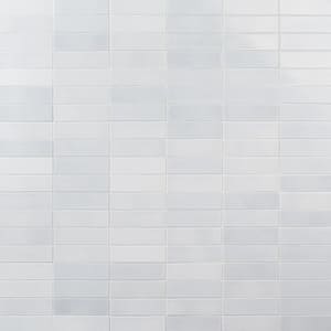 Vibe Milk White 2.36 in. x 7.87 in. Glossy Lava Stone Cement Subway Wall Tile (3.88 sq. ft./Case)