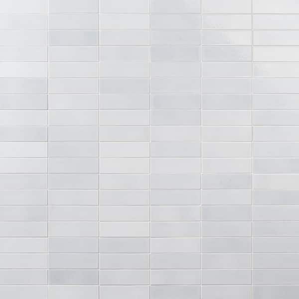 Ivy Hill Tile Vibe Milk White 2.36 in. x 7.87 in. Glossy Lava Stone Cement Subway Wall Tile (3.88 sq. ft./Case)