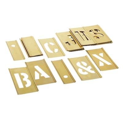 6 Pack 33 Piece Single Letter Sets 2 in Brass 