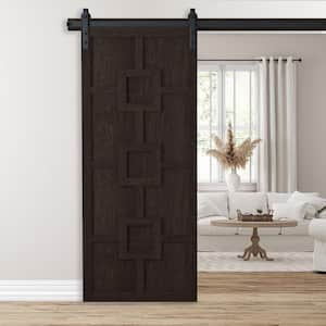 36 in. x 84 in. Mod Squad Midnight Wood Sliding Barn Door with Hardware Kit