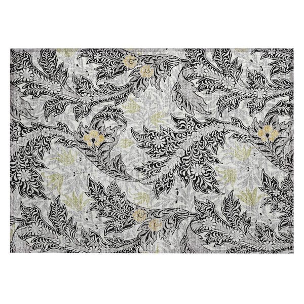 Chantille Machine Washable Indoor/Outdoor Abstract ACN2753 Black 3 ft. x 4 ft. Area Rug