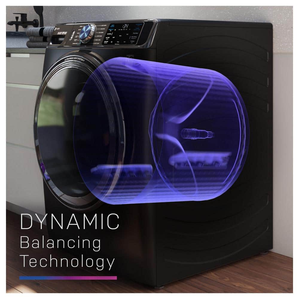 White High Efficiency Smart Front Load Washer with Steam Setting