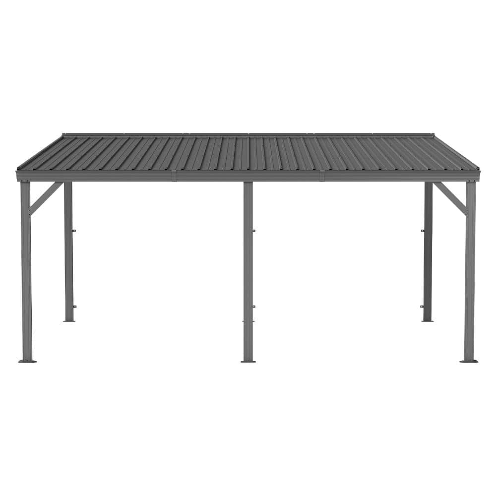 10*16 FT Gray Expandable Lean to Gazebo Pergola with Gutters and Galvanized Steel Roof price history on PriceWatchPro