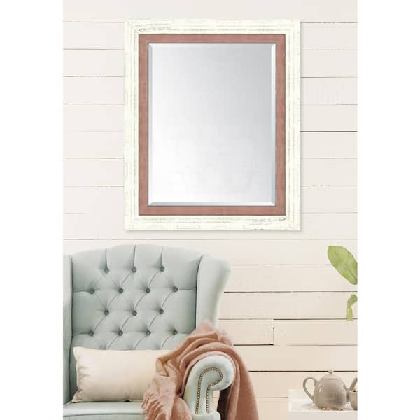 Melissa Van Hise Medium Rectangle French White/Autumn Beveled Glass Classic Mirror (30 in. H x 36 in. W)