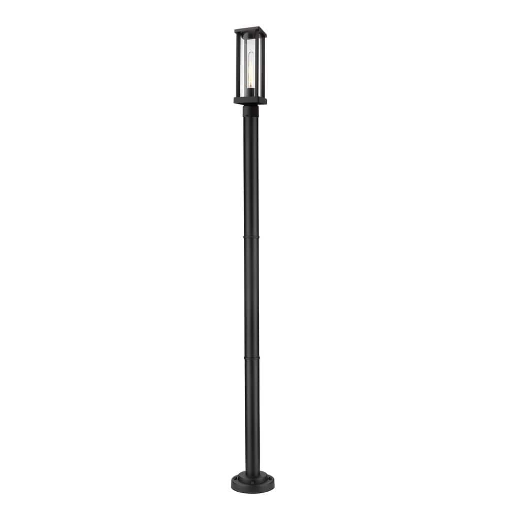 Glenwood 1-light Black 88.75 In. Aluminum Hardwired Outdoor Weather 