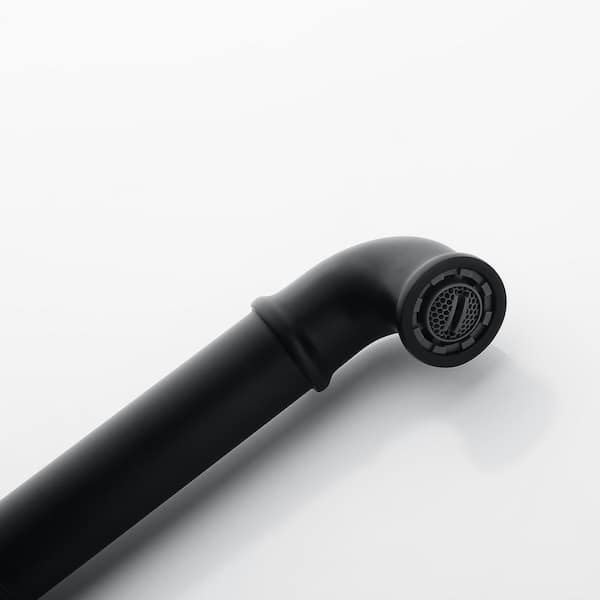 12" H Single-Hole Dual Knob Handle Bathroom Faucet in Matte Black