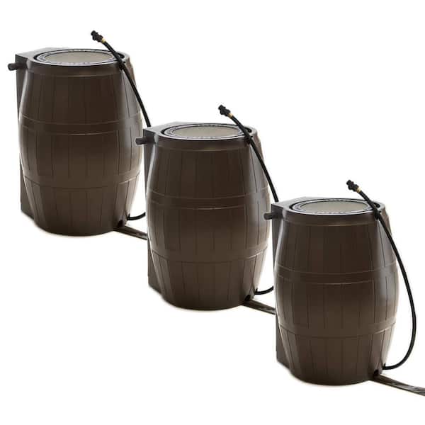 FCMP Outdoor 45-Gal BPA Free Home Rain Water Catcher Barrel (3-Pack)