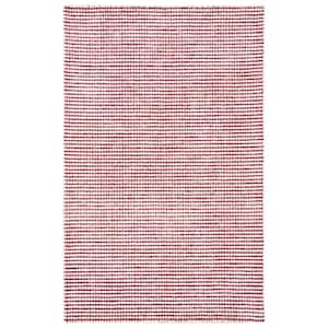 Abstract Red/Ivory 8 ft. x 10 ft. Striped Area Rug