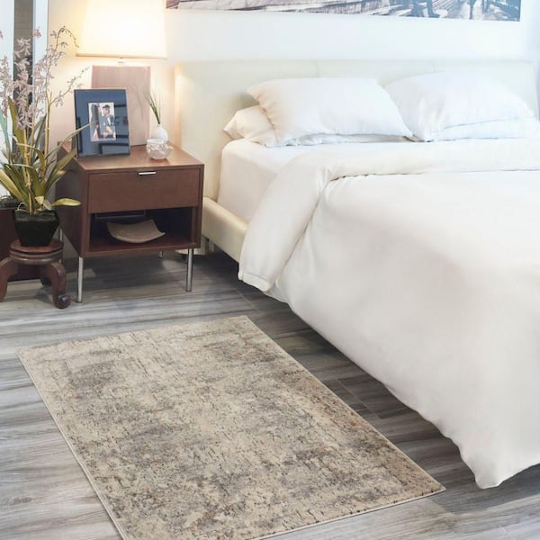 Concerto Beige/Grey 3 ft. x 5 ft. Textured Contemporary Kitchen Area Rug