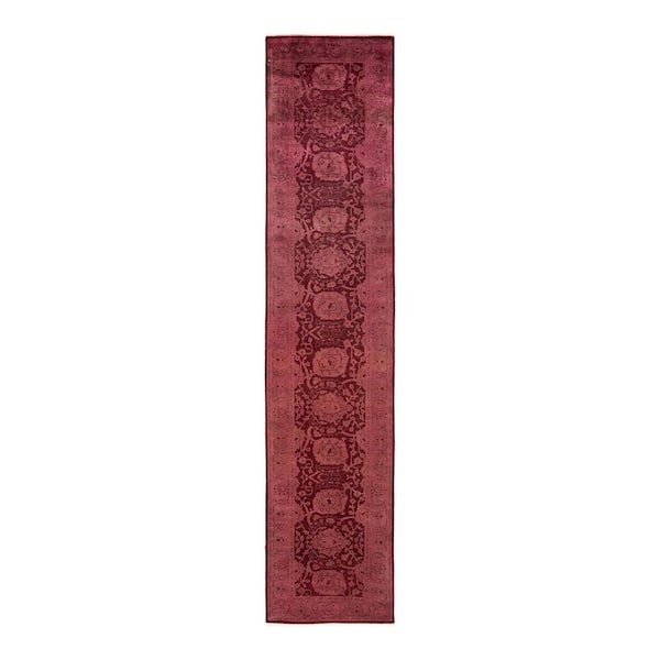 Solo Rugs Vibrance One-of-a-Kind Contemporary Red 2 ft. 8 in. x 12 ft. 3 in. Overdyed Area Rug