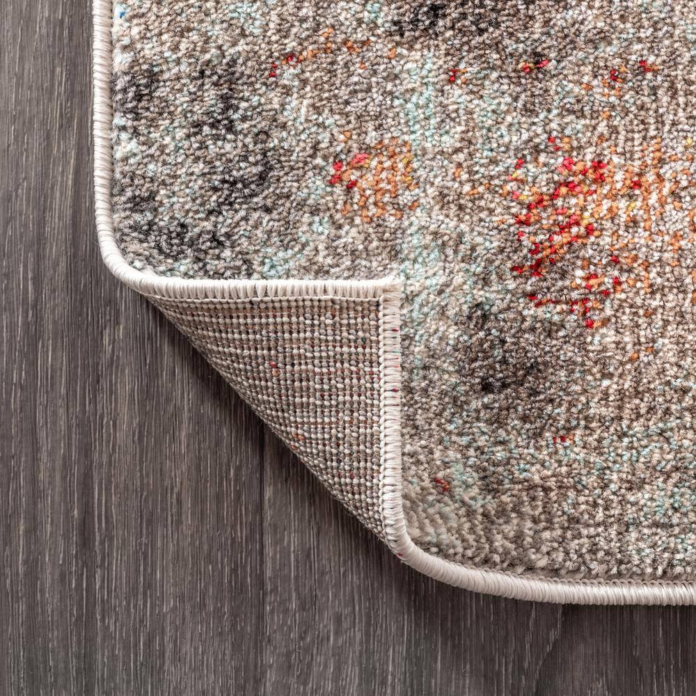 Blue and Orange Abstract Flat Woven Synthetic Area Rug
