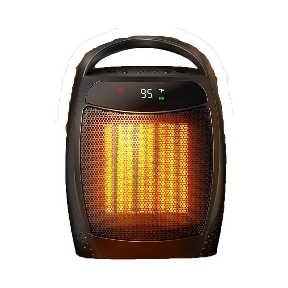 1500 W 6.57 in. Portable Electric Tower Ceramic Forced Air Space Heater wit