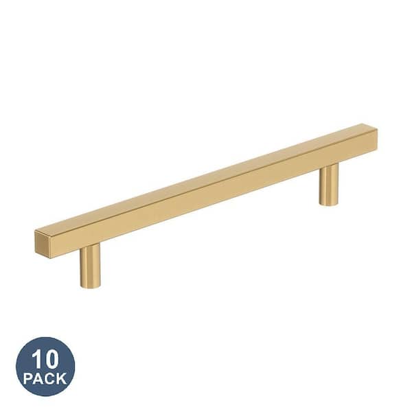 10-Pack Bar Pulls Square 6 5/16 in.  160mm  Modern Champagne Bronze Bar Cabinet Pulls