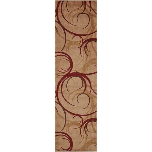 Nourison Somerset Beige 2 ft. x 8 ft. All-over design Contemporary Runner Area Rug