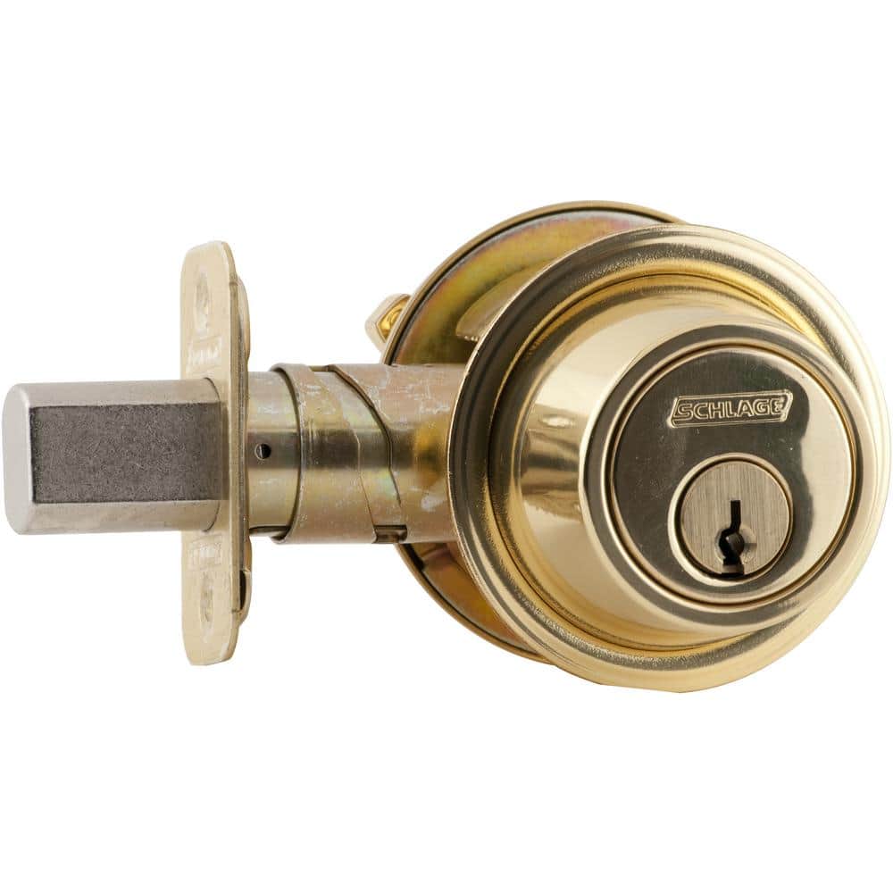 Schlage B500 Series Bright Brass 5Pin Single Cylinder Deadbolt