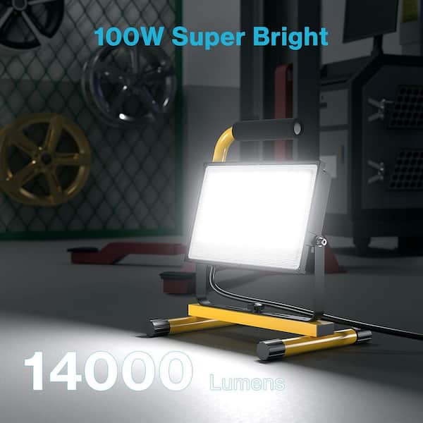 Lukyamzn 100W 14000 Lumens LED Work Lights, 5000K Daylight, IP65