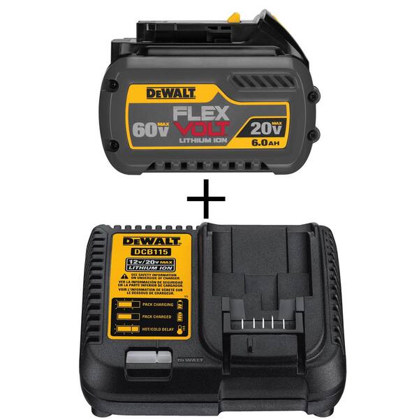 DEWALT FLEXVOLT 20V/60V MAX LithiumIon 6.0Ah Battery Pack and 12V to 20V LithiumIon Battery