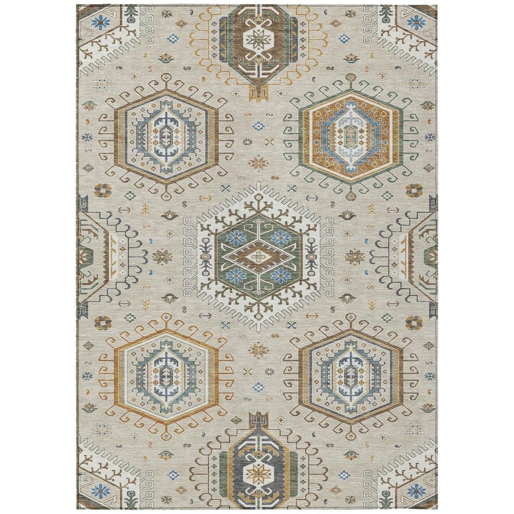 Chantille Machine Washable Indoor/Outdoor Abstract ACN2574 Beige 5 ft. x 7 ft. 6 in. Area Rug price history on PriceWatchPro