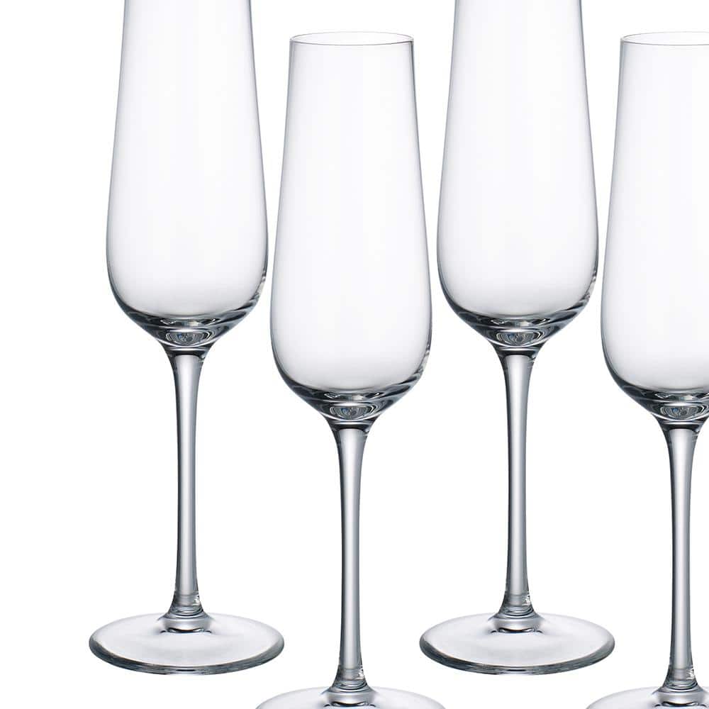 Purismo 9 oz Clear Crystal Champagne Flute Set of 4