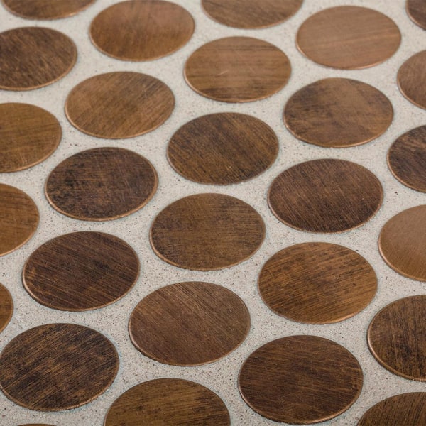 Jeffrey Court Take Home Tile Sample - Copper Pennies Brown