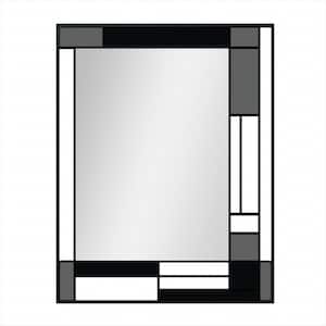 28 in. W. x 36 in. H Rectangular Framed Wall Bathroom Vanity Mirror in Grey