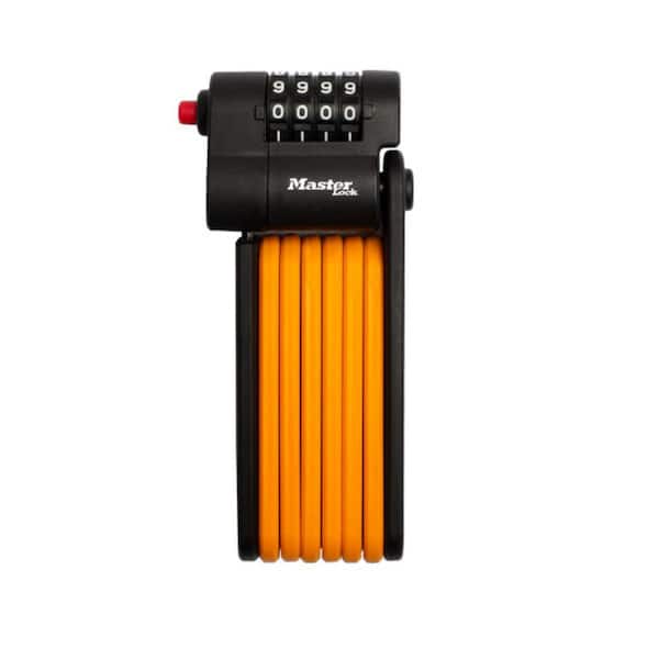 2-4/5 ft. Long Set Your Own Combination Folding Bike Lock with 4 mm Diameter Hardened Steel Links