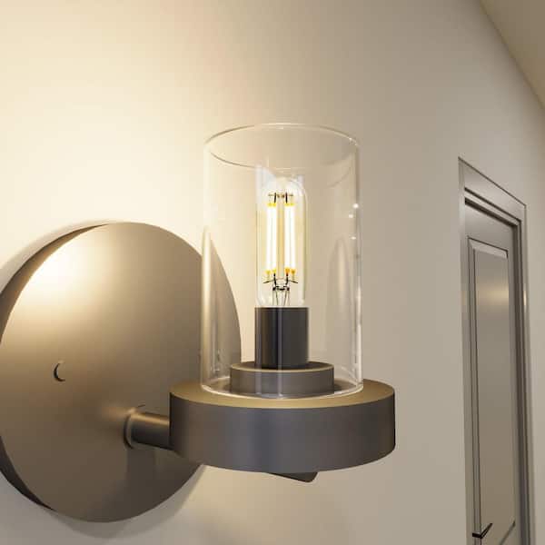 40-Watt Equivalent T6 Dimmable Straight Filament Clear Glass E12 Candelabra Edison LED Light Bulb, Soft White (4-Pack)