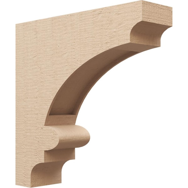 Ekena Millwork 6-in. x 24-in. x 24-in. Series 1 Thin Diane Rough Cedar Woodgrain Timberthane Polyurethane Corbel, Primed Tan