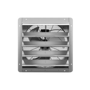 24 in. 1400 RPM, 2750 CFM High-Speed Aluminum Gable Mount Attic Fan Shutter Exhaust Fan in Silver (1-Pack)