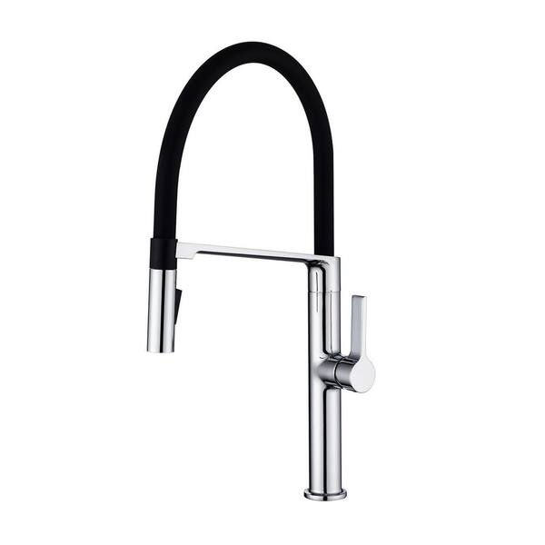 Flynama Commercial Style Pull Down Sprayer Kitchen Faucet in Chrome