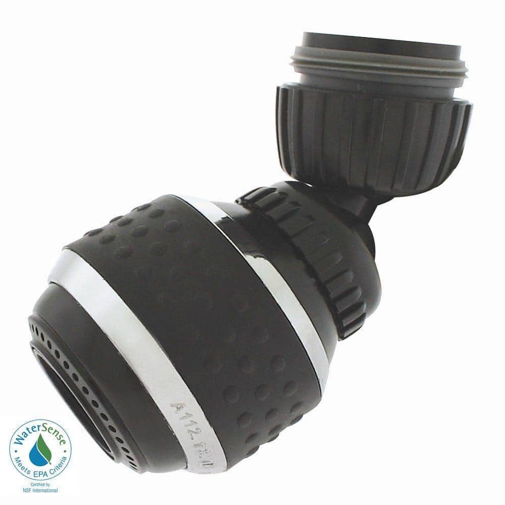 1.2 GPM Soft Grip Water-Saving Swivel Spray Aerator, Black