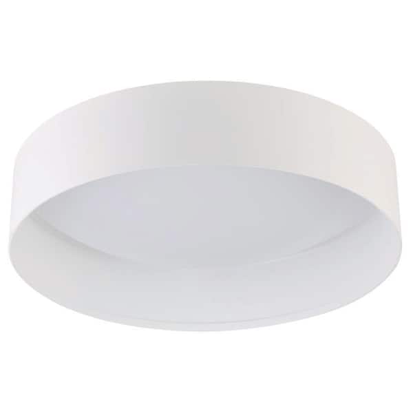Eglo Ester 14.17 in. W x 3.15 in. H Structured White LED Flush Mount with White Acrylic Diffuser