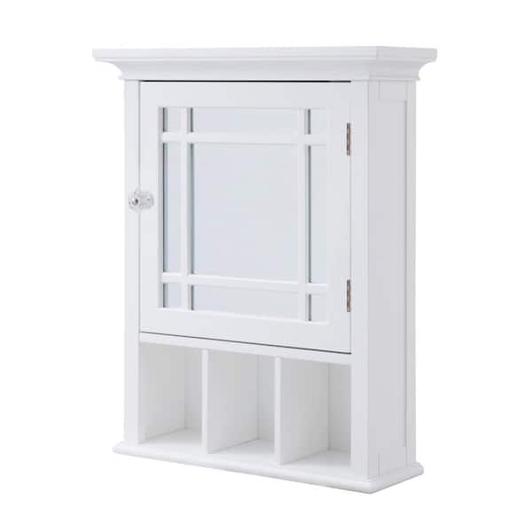 Neal 20 in. W x 24.13 in. H x 6.5 in. D Wooden Medicine Cabinet with Mirrored Door, White
