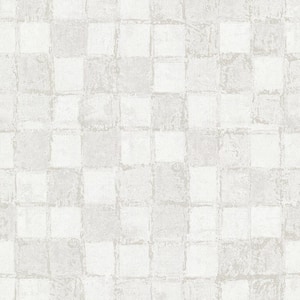 Varak Platinum Checkerboard Non Woven Paper Non-Pasted Metallic Wallpaper