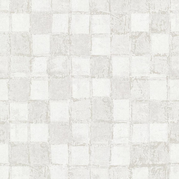 A-Street Prints Varak Platinum Checkerboard Wallpaper Sample