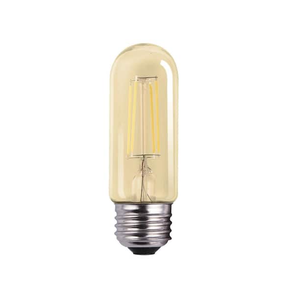 HALCO LIGHTING TECHNOLOGIES 40-Watt Equivalent 4-Watt T10 Dimmable LED Clear Filament Antique Vintage Light Bulb 2700K 85074