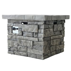 Xiomara 30 in. x 24 in. Square MGO Propane Outdoor Patio Fire Pit in Grey