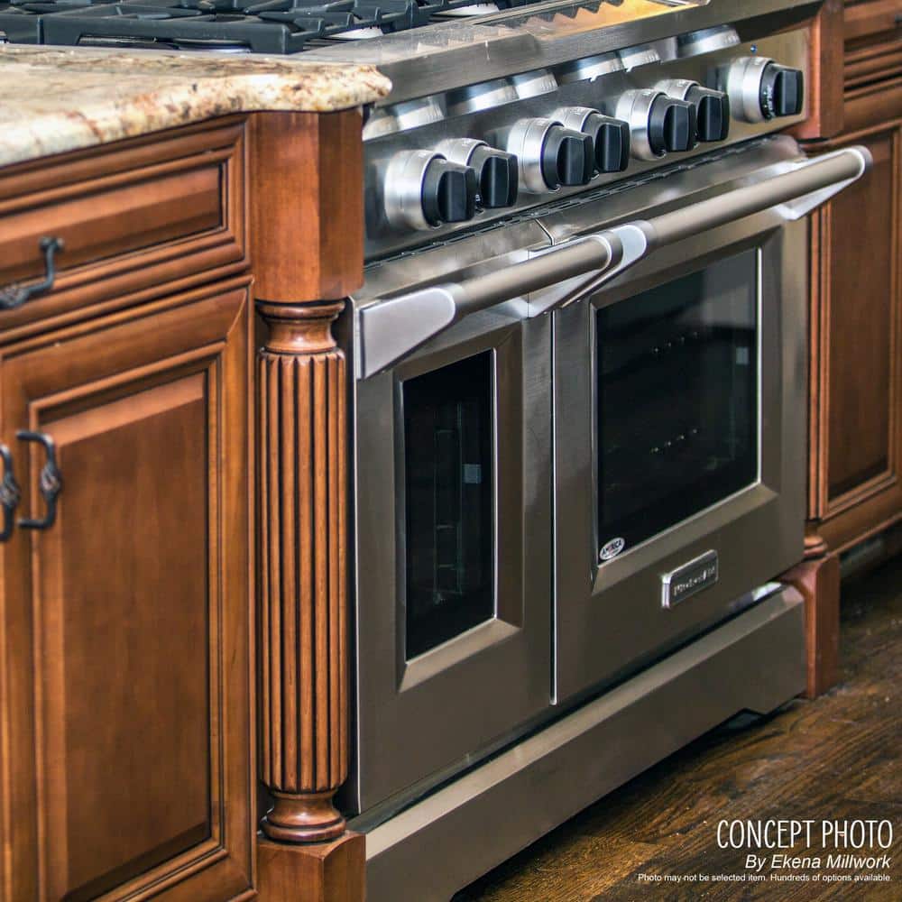 Alder Wood Fluted Cabinet Column, 35.5" Height